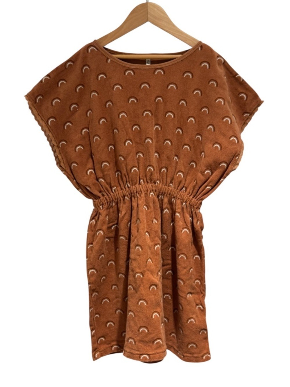 RYLEE & CRU brown rainbow terry/toweling dress/swim cover - size 10-12